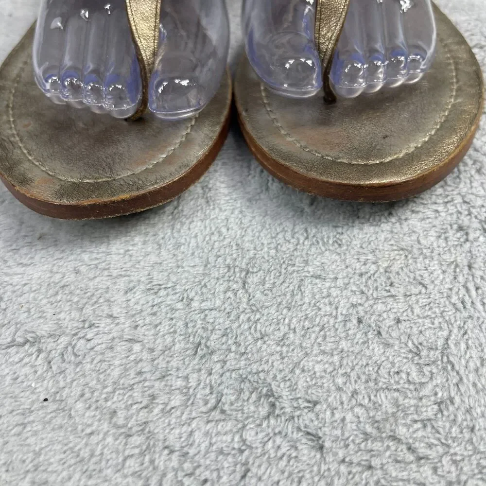 Frye Sandals Womens 7.5 Gold‎ Leather Rachel T Strap Strappy Boho